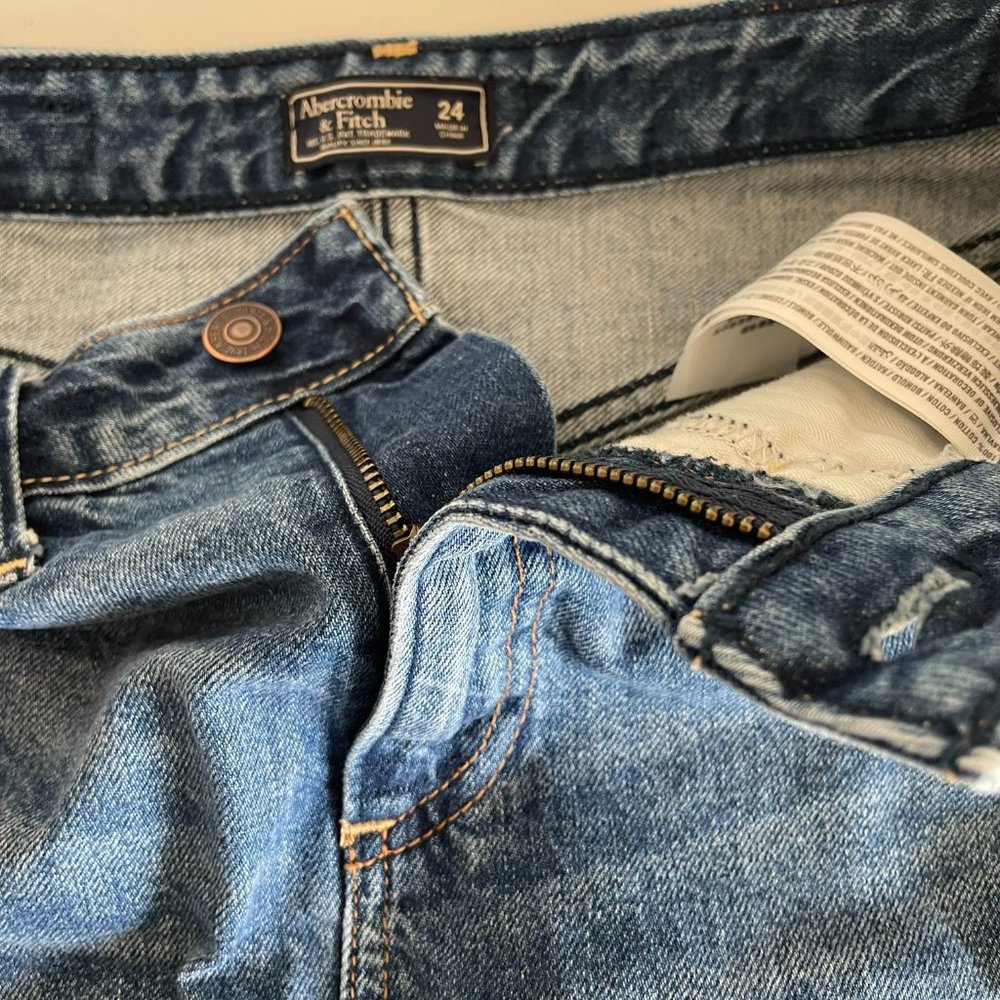 Abercrombie & Fitch Denim Jean Skirt Womens Size 24W - Picture 4 of 12